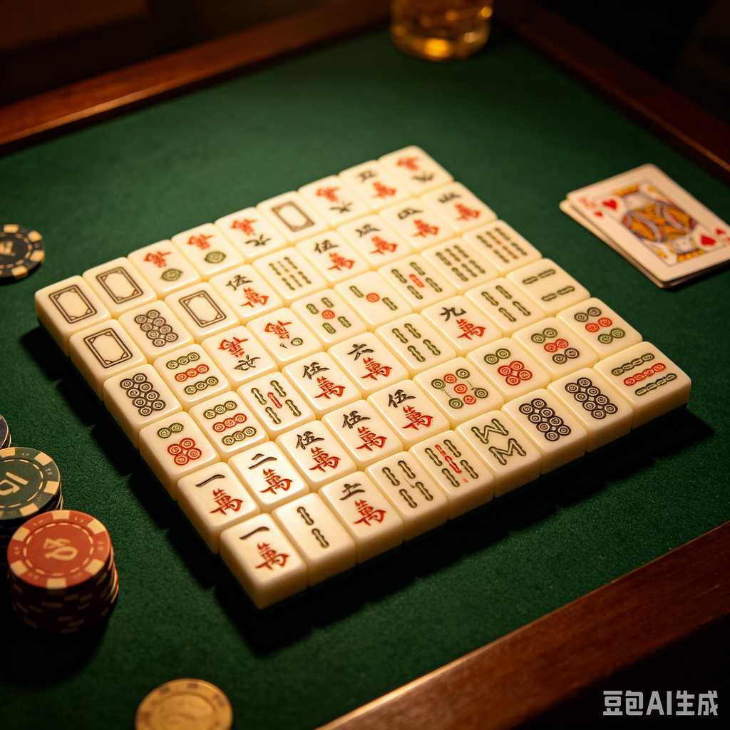 gradient green mahjong set
